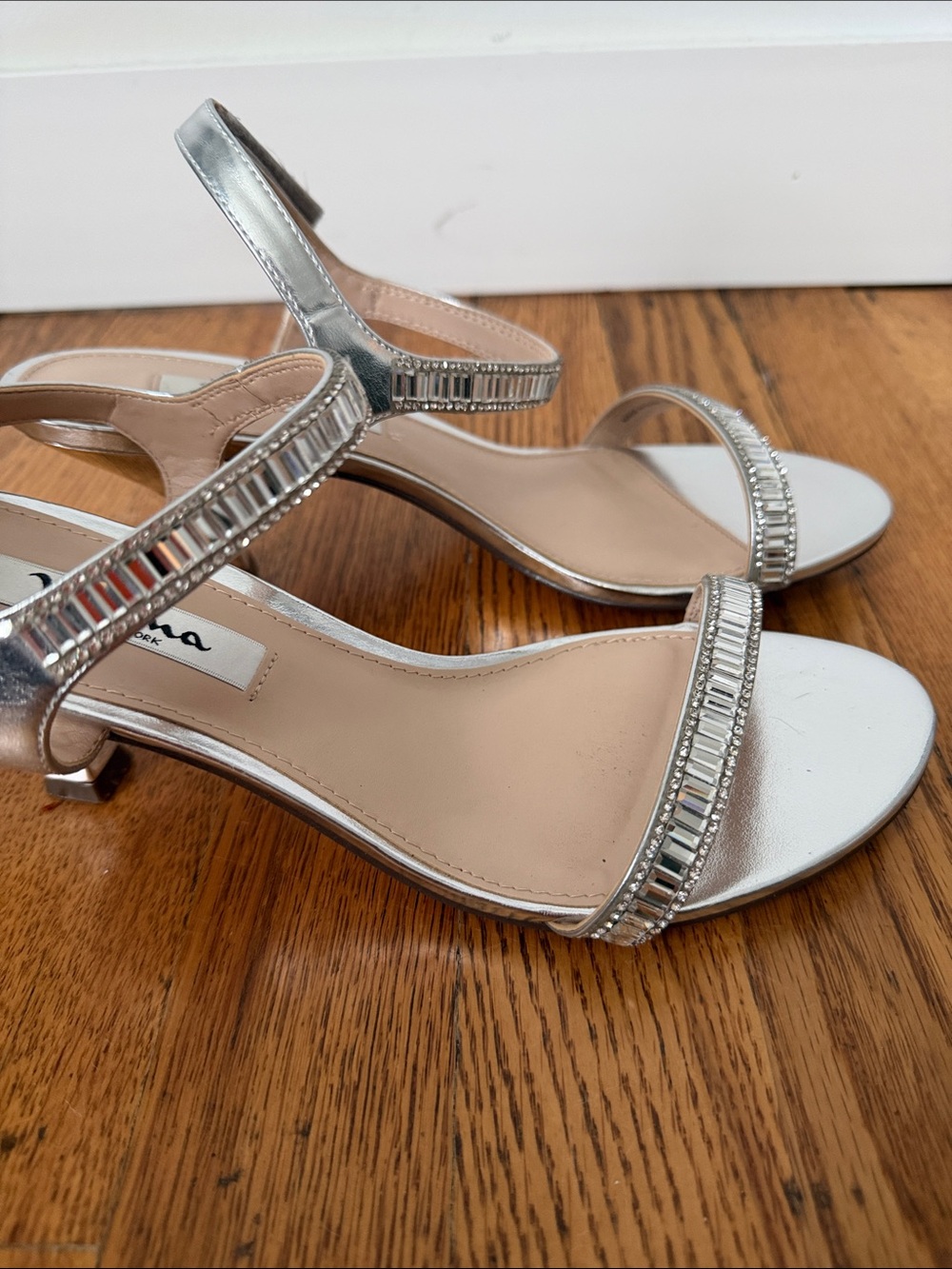 Nina Silver Crystal-Embellished Slingback Heels - Picture 7 of 7